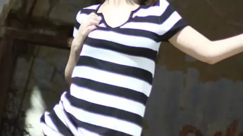 Nice with big tits Lola Vinci doing a strip in an abandoned house  photo 2