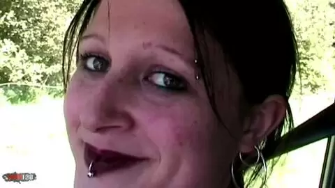 Gothic Brunette Hitchhiker Lou-ann Pays for Ride with Hardcore Anal  Sex photo 01