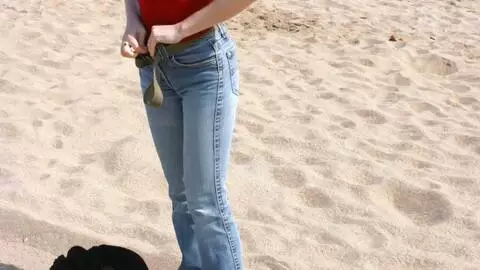 Pretty redhead Mahylis stripping on the beach  photo 4