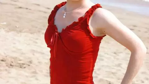 Pretty redhead Mahylis stripping on the beach  photo 9