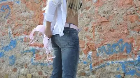 Horny little blonde Maria Angel getting naked by the sea  photo 7