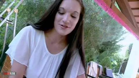 Sofa Sex with Skinny French Brunette Megan photo 01