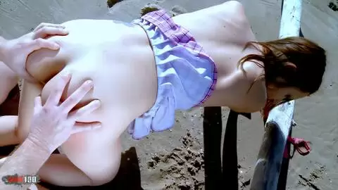 Skinny french babe Melyne Leona being fucked at the beach! photo 15