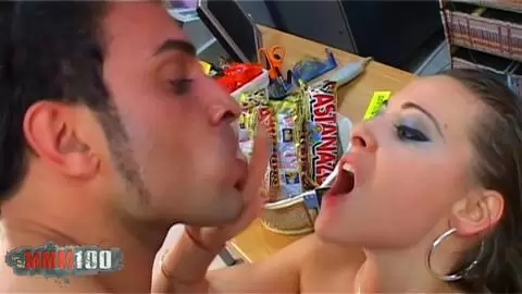 Petite French Model Moana Mendez ass fucked in a video club -remastered photo 08