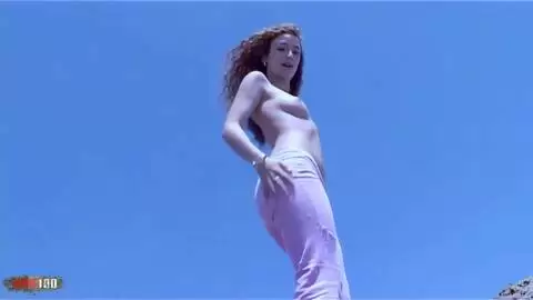 Strip by the sea with Monica Ledesma a beautiful little Spanish redhead photo 03