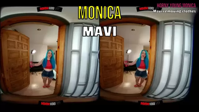Horny young Monica Mavi removing clothes 