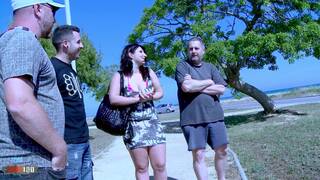 Anal threesome with double pen