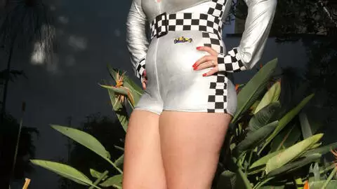 La chubby young brunette Mylene Johnson dancing and stripping  photo 1