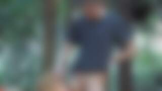 Girl sucking her bf in the woo