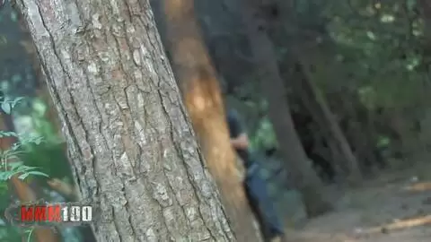 girl sucking her BF in the wood, shoot by a voyeur photo 6