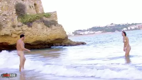 Nathalie Sainlouis gives Jorge a good blowjob on the beach