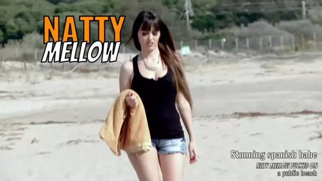 Stunning spanish babe Naty Mellow fucked on a public beach