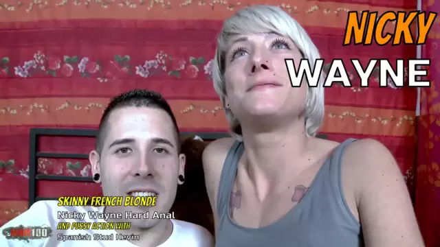 Skinny French Blonde Nicky Wayne Hard Anal and Pussy Action with Spanish Stud Kevin White