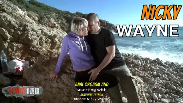 Anal orgasm and squirting with beautiful French blonde Nicky Wayne