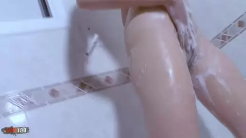 Videos of teen Nikita under the shower playing with bubbles photo 09