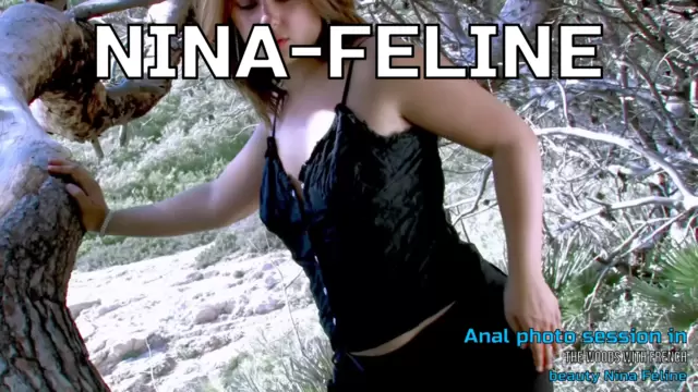 Anal photo session in the woods with French beauty Nina Feline