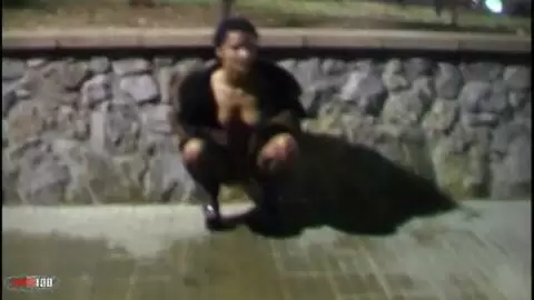 Lisa peeing outdoor in the night  photo 08