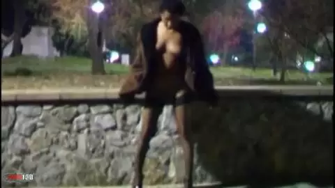 Lisa peeing outdoor in the night  photo 09