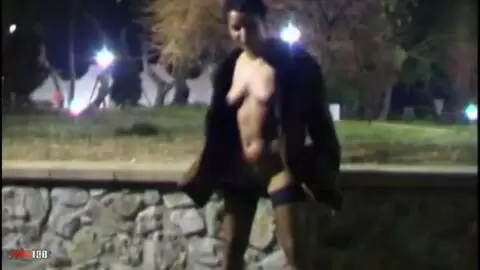 Lisa peeing outdoor in the night  photo 10