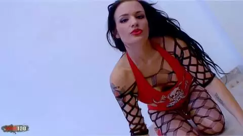 Photo session with French porn star Nina Roberts in red photo 02