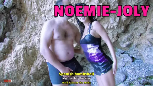 Spanish bombshell Noemie Joly fucking with Alex in the rocks