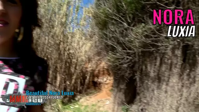 Beautiful Nora Luxia gets her pussy fucked outdoors