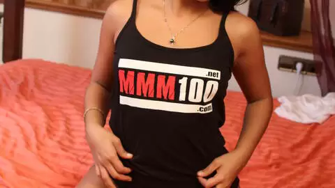 Nice petite arab brunette Oldia Paris dancing and stripping wearing MMM100 Tshirt  photo 13
