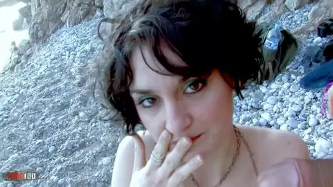 French brunette big cock ass fucking at the beach photo 11