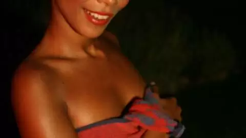 Horny young black Priska Farel dancing and stripping wearing a sexy short  photo 10