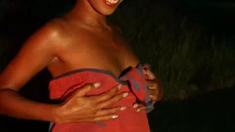 Horny young black Priska Farel dancing and stripping wearing a sexy short  photo 11