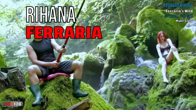 Redhead Rihana Ferraria's Wild Waterfall Fuck with Myke Glory