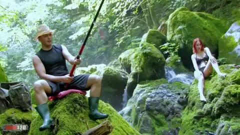 Redhead Rihana Ferraria's Wild Waterfall Fuck with Myke Glory photo 3