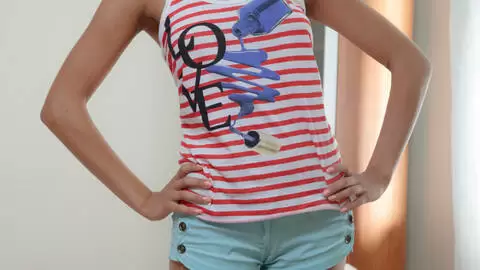 Young brunette geting naked  photo 3