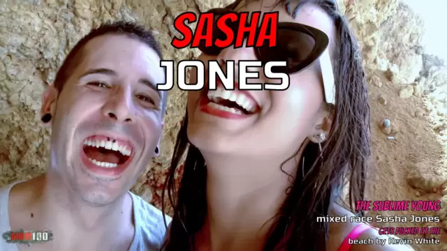 The sublime young mixed race Sasha Jones gets fucked at the beach by Kevin White