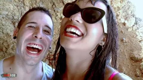 The sublime young mixed race Sasha Jones gets fucked at the beach by Kevin White photo 01