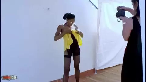 Photo session on the terrace with the beautiful little French black Shania and her friend Kim photo 03