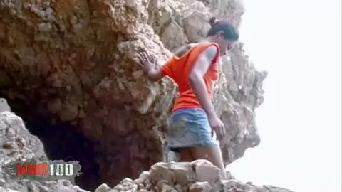 Interracial fucking at the beach with Shania a cute ebony babe photo 01