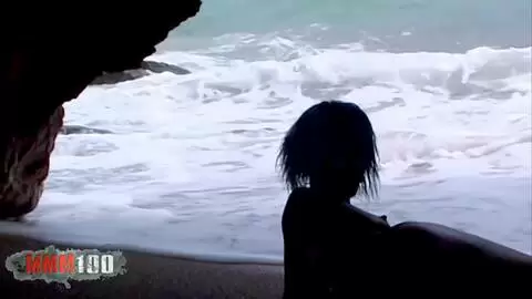 Interracial fucking at the beach with Shania a cute ebony babe photo 08