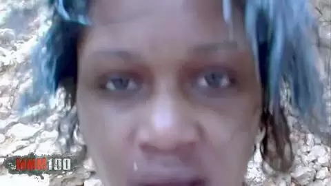 Interracial fucking at the beach with Shania a cute ebony babe photo 15