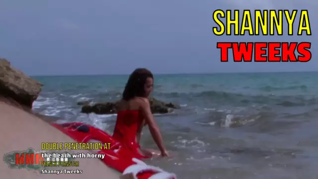 Double penetration at the beach with horny french pornstar Shannya Tweeks