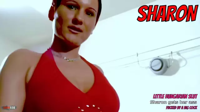 Little Hungarian slut Sharon gets her ass fucked by a big cock
