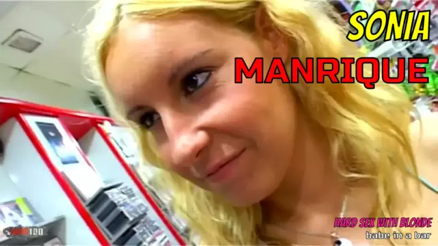 Hard sex with blonde babe in a bar