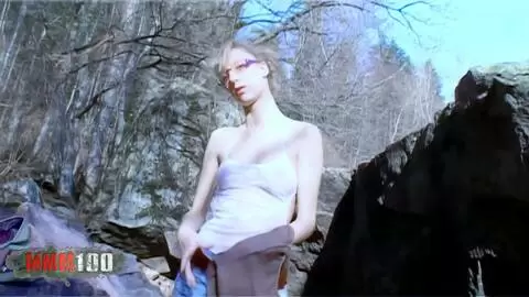 Photo session near a lake with French beauty Starla Candy