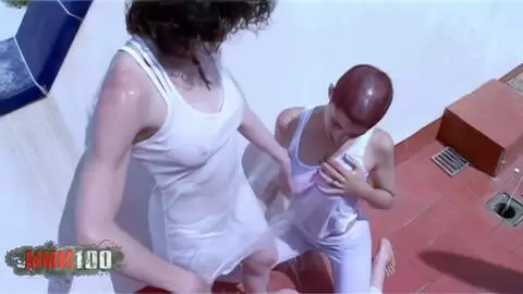 Sexy lesbian playing with some water... photo 04