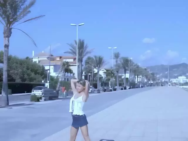 Nice petite Czech blonde Suzana flashing on a public street photo 2