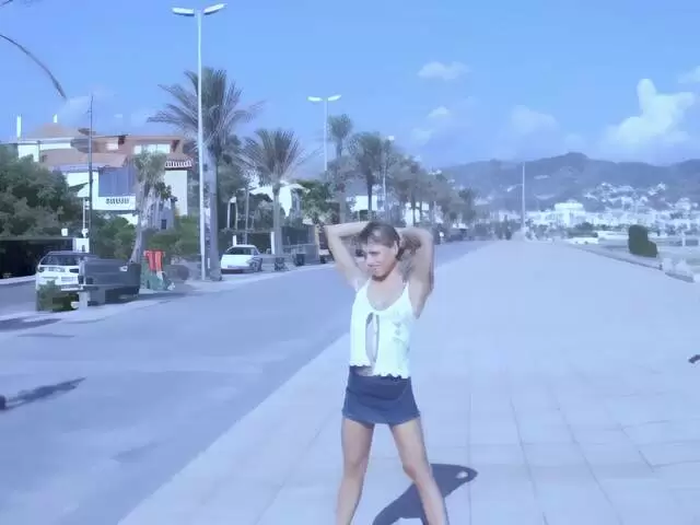 Nice petite Czech blonde Suzana flashing on a public street photo 3