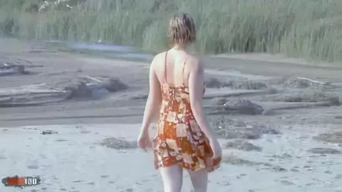 Sensational striptease of pretty blonde Tigra undressing by the sea and ends totally naked  photo 06