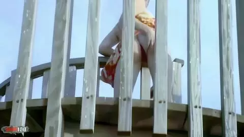 Sensational striptease of pretty blonde Tigra undressing by the sea and ends totally naked  photo 15