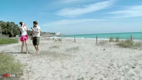 British pornstar Tina Kay fucking on a public beach photo 03