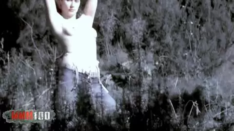 Horny amateur teen stripping in the woods photo 03